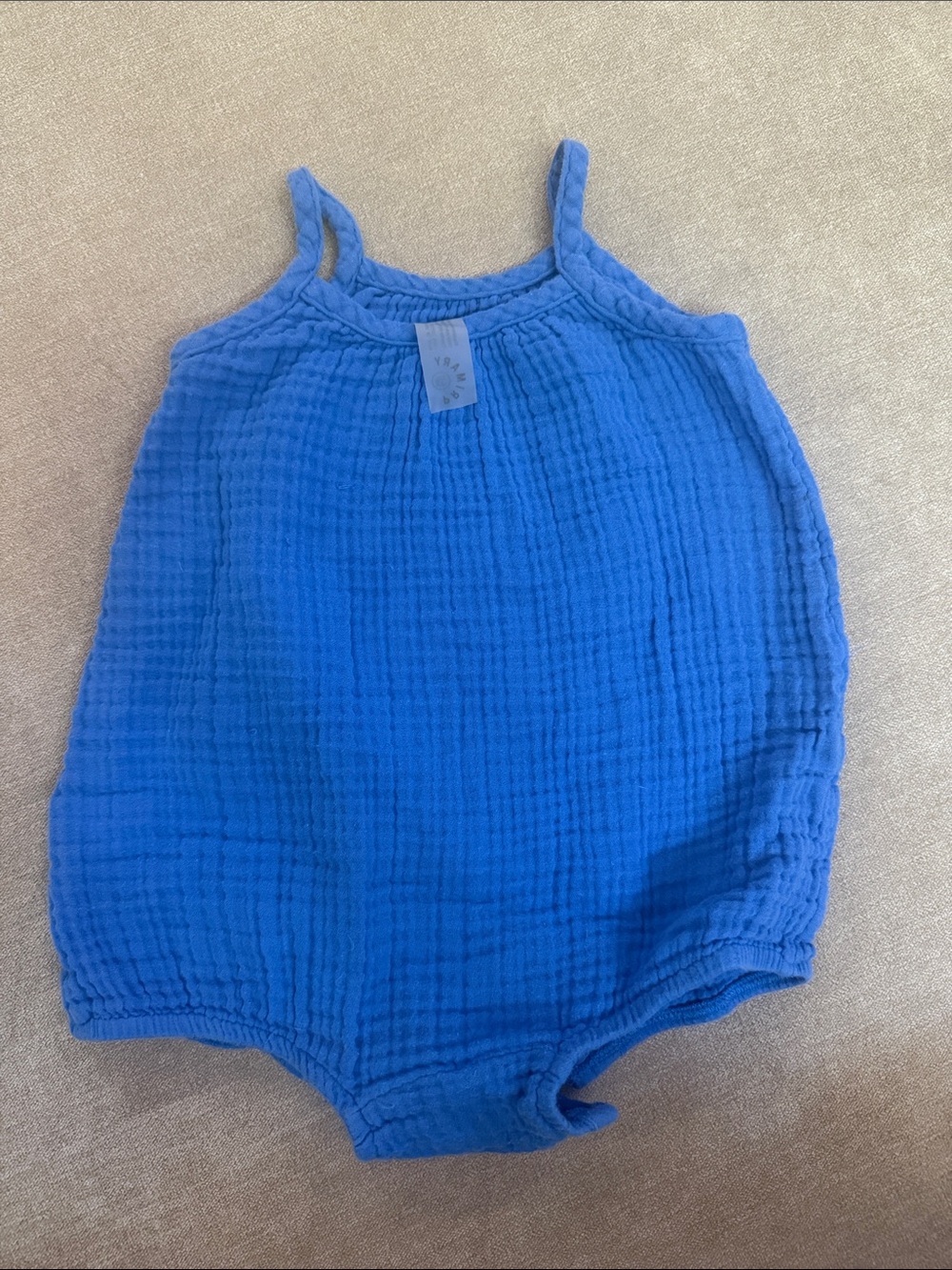Primary Blue Gauze Baby Romper